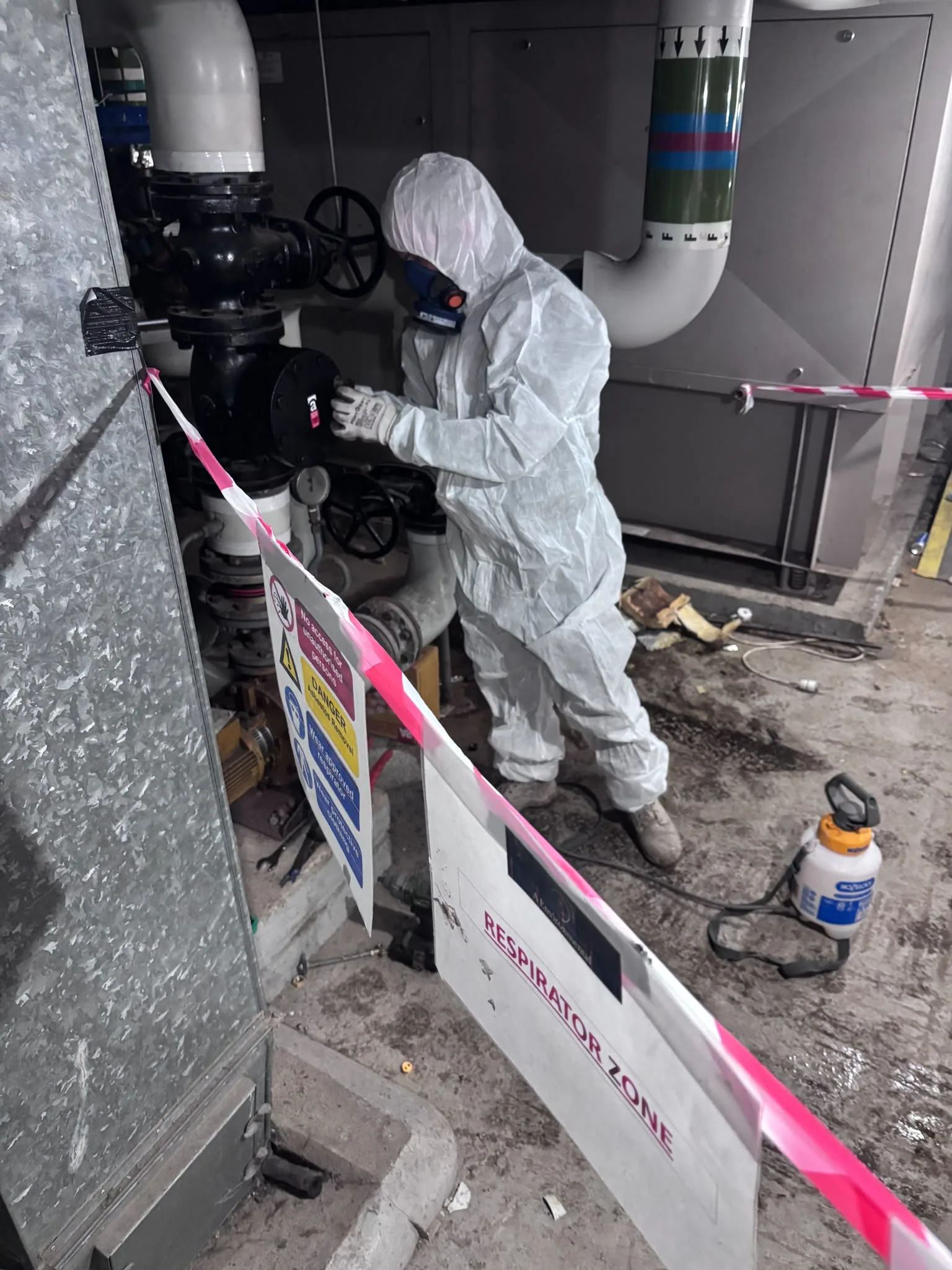 Asbestos artex removal from concrete soffit in Elephant & Castle